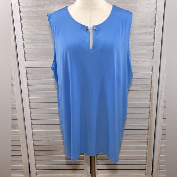 ELLEN TRACY (COMPANY) Tank Top w Bar
Closure Neckline Blue-XXL - Picture 1 of 2